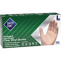 Safety Zone Powder Free Clear Vinyl Gloves 9.25