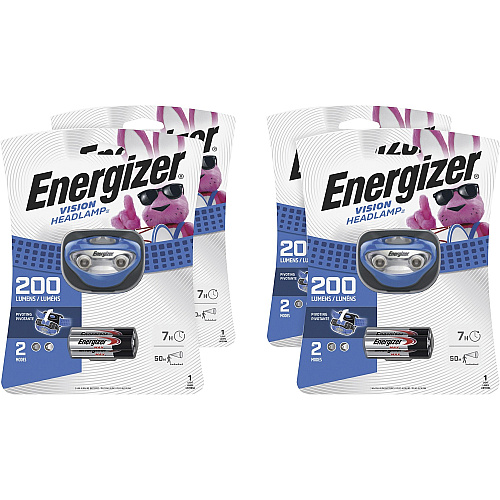 Energizer Vision LED Headlamp LED - 80 lm Lumen - 3 x AAA - Battery - Blue - 4 / Carton (HDA32ECT)