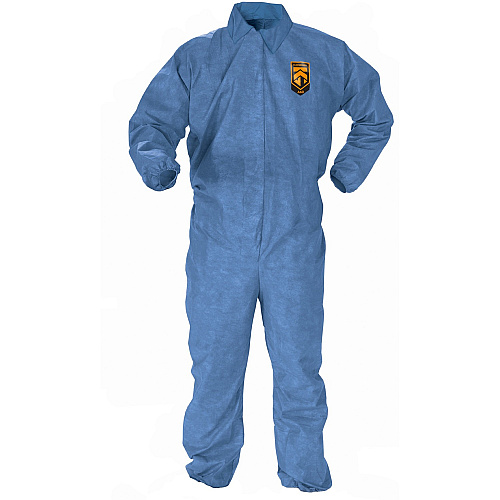 Kleenguard A60 Coveralls - Zipper Front, Storm Flap, Elastic Back, Wrists & Ankles Recommended for: Manufacturing, Maintenance, Laboratory, Emergency, Healthcare - Extra Large - Liquid, Chemical, Pathogen, Blood, Particulate, Splash Protection - Z (45004)