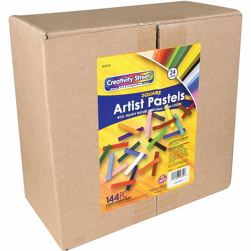 Creativity Street Creativity Street Square Artist Pastels 0.4" Length - Assorted - 144 / Set (AC9750)