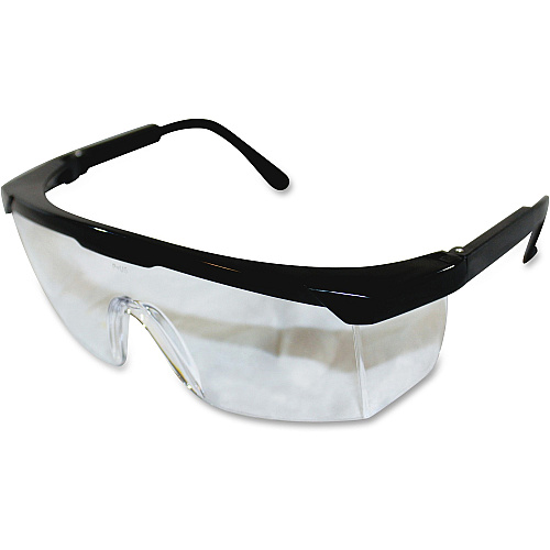 ProGuard Classic 801 Single Lens Safety Eyewear Universal - Ultraviolet, Impact, Eye Protection - Polycarbonate - Clear Lens - Clear Frame - Scratch Resistant, Adjustable Temple, High Visibility, Wraparound Lens, Comfortable - 12/Box - 12 / Cart (7334BCT)