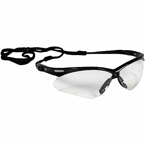 Kleenguard V30 Nemesis Safety Eyewear Universal - Ultraviolet Protection - Clear Lens - Comfortable, Neck Cord, Slip Resistant, Neck Cord, Anti-fog, Wraparound Frame, Anti-fog, Lightweight - 12/Box - 12 / Carton (25679CT)