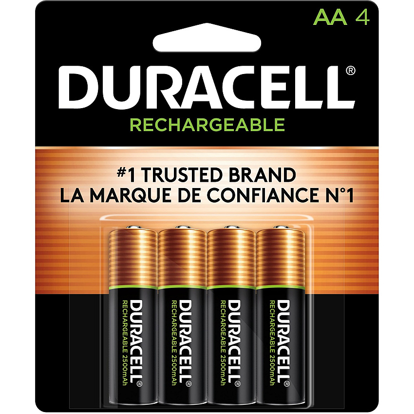 Duracell StayCharged AA Rechargeable Battery 4-Packs For General Purpose, Gaming Controller, Flashlight, Monitoring Device - Battery Rechargeable - AA - 4/Pack - 24 / Carton (NLAA4BCDCT)