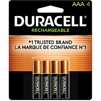 Duracell AAA Rechargeable Battery 4-Packs For Gaming Controller, Flashlight, Monitoring Device - Battery Rechargeable - AAA - 4/Pack - 24 / Carton (NLAAA4BCDCT)
