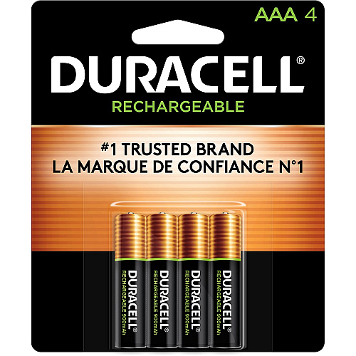 Duracell AAA Rechargeable Battery 4-Packs For Gaming Controller, Flashlight, Monitoring Device - Battery Rechargeable - AAA - 4/Pack - 24 / Carton (NLAAA4BCDCT)