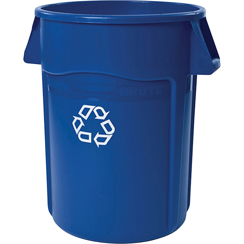 Rubbermaid Commercial Brute 44-Gallon Vented Recycling Containers 44 gal Capacity - Round - Reinforced, Damage Resistant, Chip Resistant, Rust Proof, Peel Resistant, Crack Resistant, Crush Resistant, Heavy Duty, Handle, Tear Resistant - 31.5 (264307BLUCT)
