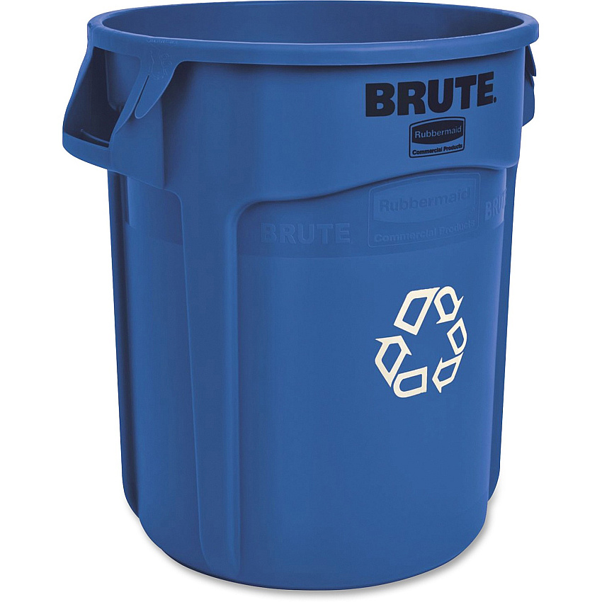 Rubbermaid Commercial Brute 20-Gallon Vented Recycling Containers 20 gal Capacity - Fade Resistant, Durable, Reinforced, UV Coated, Damage Resistant, Warp Resistant, Crack Resistant, Heavy Duty, Handle, Reinforced, Tear Resistant - 22.9" Hei (262073BLUCT)