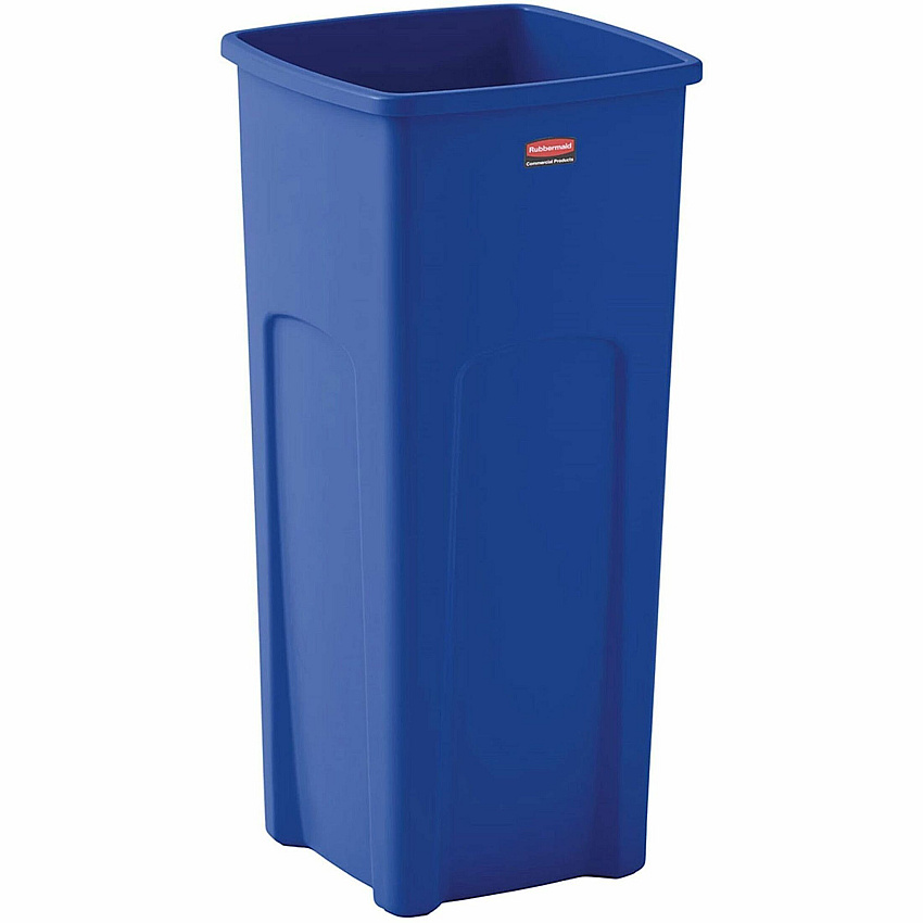 Rubbermaid Commercial Untouchable Square Container 23 gal Capacity - Square - 32.9" Height x 16.5" Width x 15.5" Depth - Resin - Blue - 4 / Carton (356973BECT)