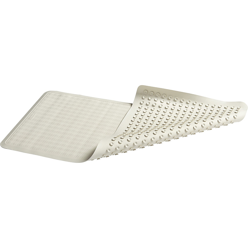 Rubbermaid Commercial Safti Grip Large Bath Mat Bathroom - 28" Length x 16" Width - Rectangular - Textured - Rubber - White - 12 / Carton (1982726CT)