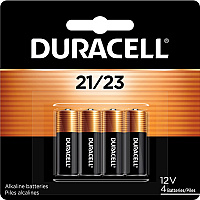 Duracell MN21/23 Alkaline Battery 4-Packs For Car Alarm, Motion Detector, Garage Door Opener, Door Lock, Security Device, Keyfob Transmitter, GPS Device, Remote Control, Child Locator - 12 V DC - 4/Pack - 36 / Carton (MN21B4CT)