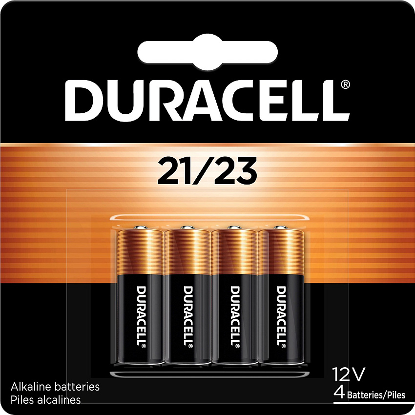 Duracell MN21/23 Alkaline Battery 4-Packs For Car Alarm, Motion Detector, Garage Door Opener, Door Lock, Security Device, Keyfob Transmitter, GPS Device, Remote Control, Child Locator - 12 V DC - 4/Pack - 36 / Carton (MN21B4CT)