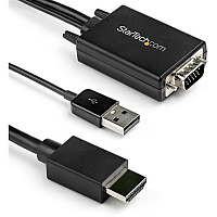StarTech.com 6 ft. (1.8 m) VGA to HDMI Adapter - USB-Powered - 1080p 6 ft HDMI/USB/VGA Video Cable for Monitor, Video Device, Projector, Desktop Computer, Notebook, TV, Home Theater System, HDTV - First End: 1 x 19-pin HDMI 1.4 Digital Audio/V (VGA2HDMM6)