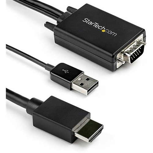 StarTech.com 6 ft. (1.8 m) VGA to HDMI Adapter - USB-Powered - 1080p 6 ft HDMI/USB/VGA Video Cable for Monitor, Video Device, Projector, Desktop Computer, Notebook, TV, Home Theater System, HDTV - First End: 1 x 19-pin HDMI 1.4 Digital Audio/V (VGA2HDMM6)