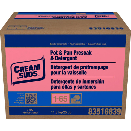 Cream Suds Manual Pot & Pan Detergent w/o Phosphate, Baby Powder Scent, Powder, 25 lb. Box (02120)