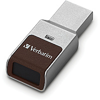 Verbatim Fingerprint Secure USB 3.0 Flash Drive 32 GB - USB 3.0 - Silver - 256-bit AES - Lifetime Warranty - 1 Each (70367)