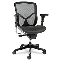 Alera EQ Series Ergonomic Multifunction Mid-Back Mesh Chair, Supports Up to 250 lb, Black (ALEEQA42ME10B)