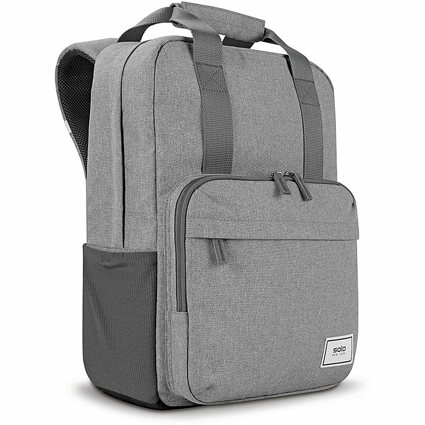 Solo Re:claim Carrying Case (Backpack) for 15.6" Notebook - Gray Bump Resistant, Damage Resistant - Shoulder Strap, Luggage Strap, Handle - 16.5" Height x 12.3" Width x 6.8" Depth - 1 Each (UBN76010)