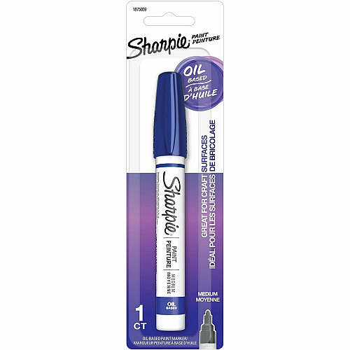 Sharpie Oil-Based Paint Markers Medium Marker Point - Blue Ink - Oil Based - Metal Barrel - 1 / Pack (1875039)