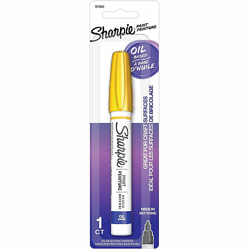 Sharpie Paint Marker Regular Marker Point - Yellow Ink - Oil Based, Water Based - 1 / Pack (1875042)