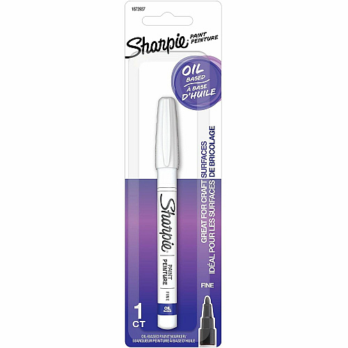Sharpie Oil Based Paint Fine Chisel Marker Point - White Ink - Oil Based - 1 / Pack (1873937)