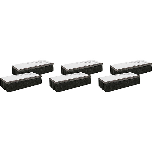 Lorell Chalkboard Erasers Noiseless, Dustless - Black - Felt - 6 / Bundle (LLR1BD)