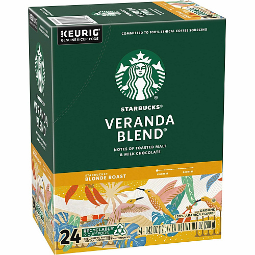 Starbucks&reg; K-Cup Veranda Blend Coffee Compatible with Drip-coffee Brewer - Blonde - K-Cup - Veranda Blend - 24 / Box (12434950)
