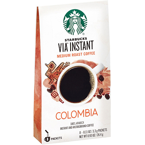 Starbucks VIA Ready Brew Colombia Coffee Medium - 0.1 oz - Colombia - 8 / Box (12407839)
