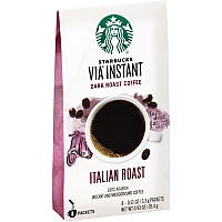 Starbucks Portion Pack VIA Ready Brew Italian Roast Coffee Bold - 0.1 oz - Portion Pack - Italian Roast - 8 / Box (12407838)