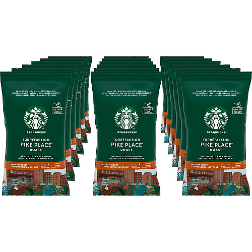 Starbucks Pike Place Medium Roast Coffee Medium - 2.5 oz - Pike Place - 18 / Box (12411960)