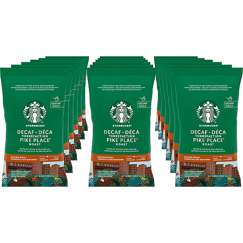 Starbucks Decaf Pike Place Coffee Pack Medium - 2.5 oz Per Packet - Pike Place - Decaffeinated - 18 / Box (12420994)