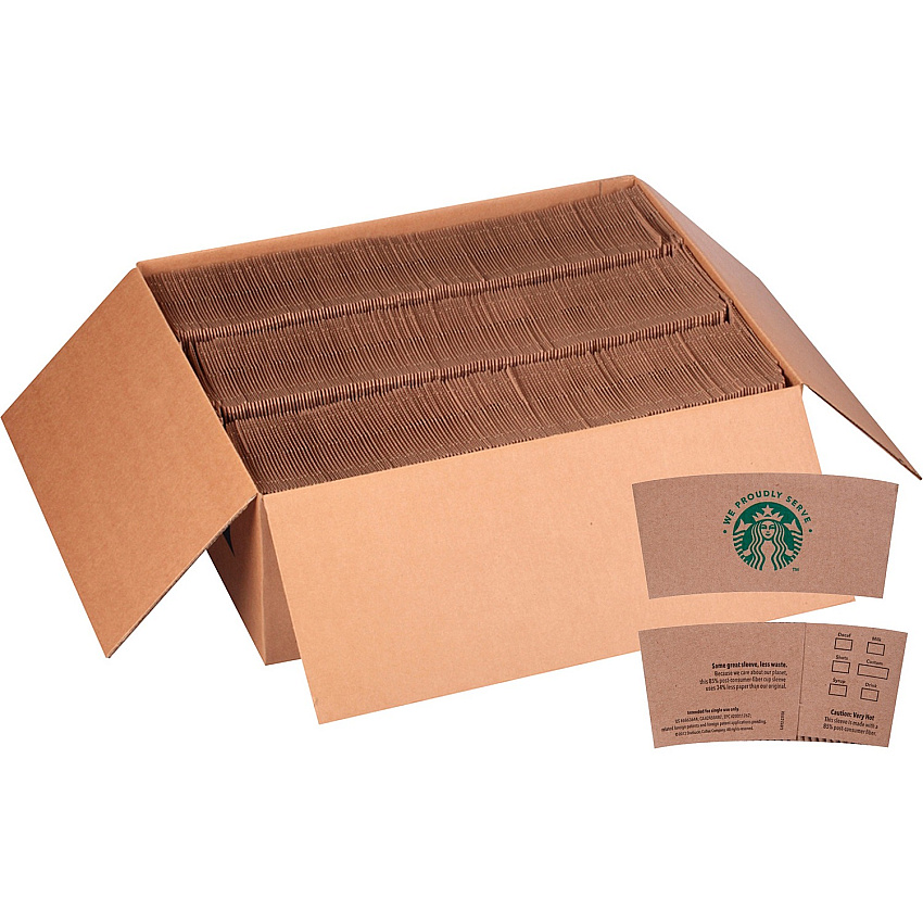 Starbucks Cup Sleeve Brown, Kraft - Fiber - 1380 / Carton (12420977)