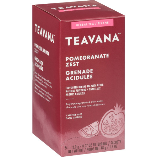 Teavana, SBK12434019, Pomegranate Zest Herbal Tea, 24 / Box