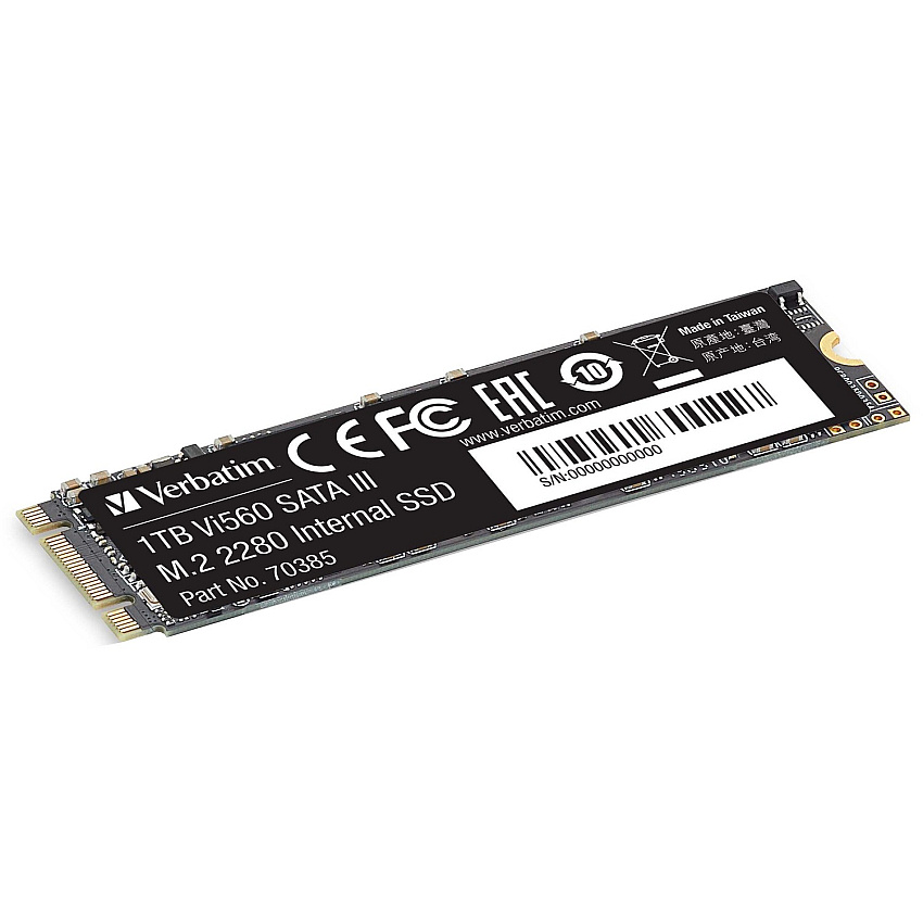Verbatim Vi560 1 TB Solid State Drive - M.2 2280 Internal - SATA (SATA/600) Notebook, Desktop PC Device Supported - 445 TB TBW - 560 MB/s Maximum Read Transfer Rate - 3 Year Warranty - 1 Pack (70385)