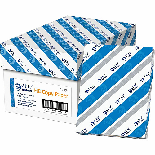 Elite Image HB Copy Paper Letter - 8 1/2" x 11" - 20 lb Basis Weight - Smooth - White - 10 / Carton (02871)