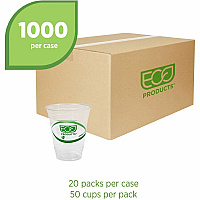 Eco-Products 12 oz GreenStripe Cold Cups 12 fl oz - Clear, Green - Polylactic Acid (PLA) - Cold Drink - 50/Pack - 20 / Carton (EPCC12GSACT)