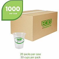 Eco-Products 16 oz GreenStripe Cold Cups 16 fl oz - Clear, Green - Polylactic Acid (PLA) - Cold Drink - 50/Pack - 20 / Carton (EPCC16GSACT)