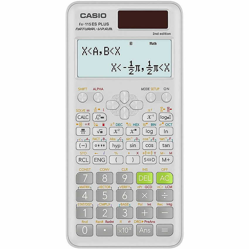 Casio FX115ESPLUS Scientific Calculator Hard Case, Auto Power Off, Dual Power, Textbook Display - 4 Line(s) - 16 Digits - Battery/Solar Powered - 1 - 1" Height x 3.3" Width x 6.5" Length - White - 1 Each (FX115ESPLUS2)