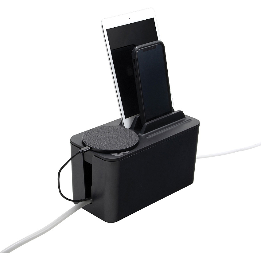 Bluelounge Cable Box Mini Station Cable Box - Black - 9.30" Length - 1 Each (BLUCBM1BL02)