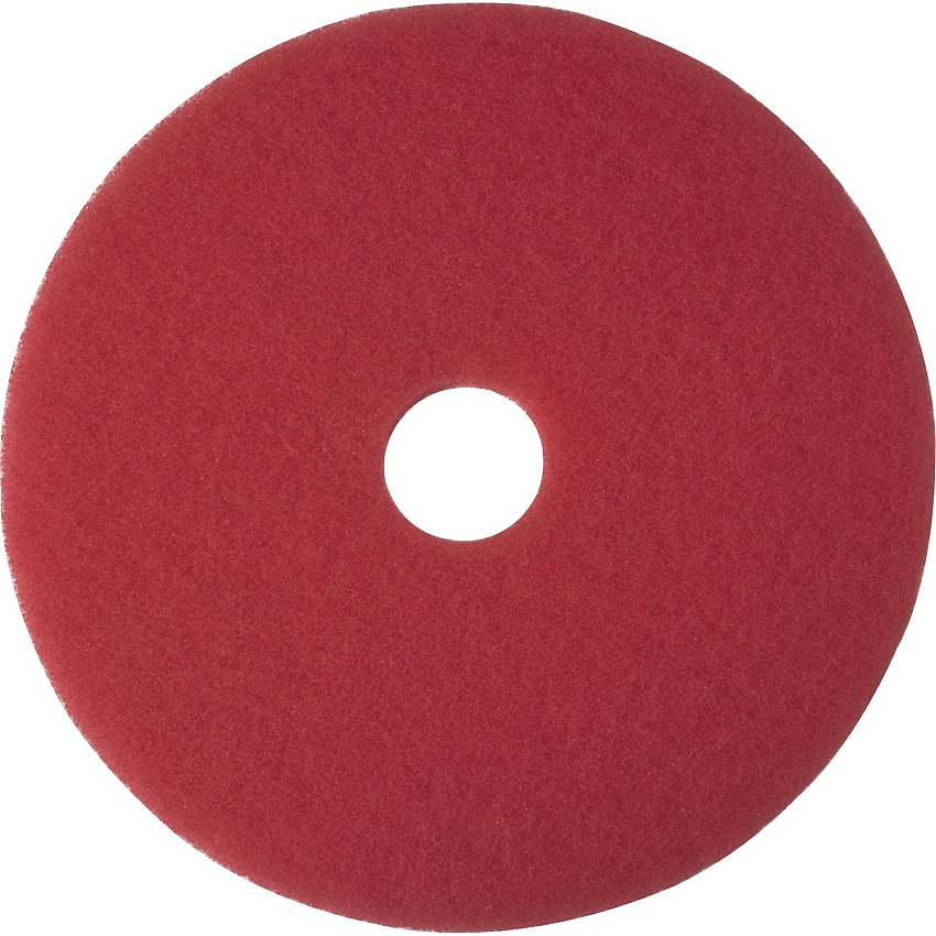 3M Niagara Cleaning Pad Round - 14" Diameter - Buffing, Floor - Marble Floor - 175 rpm to 600 rpm Speed Supported - Scuff Mark Remover - Polyester - Red - 5 / Carton (5100N14)