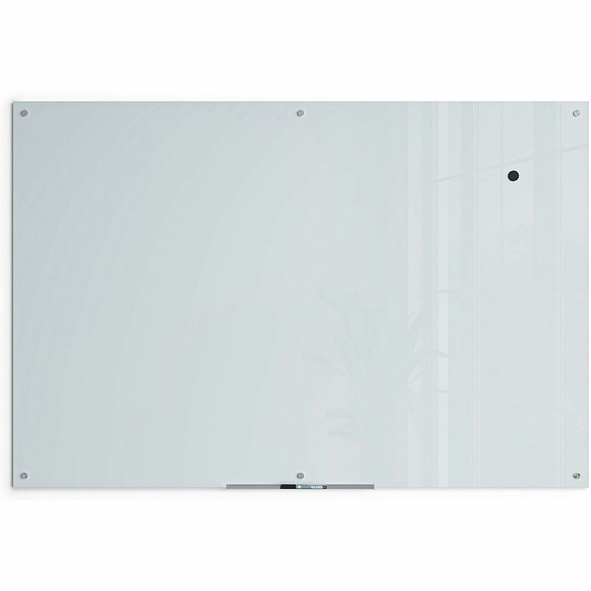 U Brands Magnetic Glass Dry Erase Board 72" (6 ft) Width x 48" (4 ft) Height - Frosted White Tempered Glass Surface - Rectangle - Horizontal/Vertical - Magnetic - 1 Each (2301U0001)
