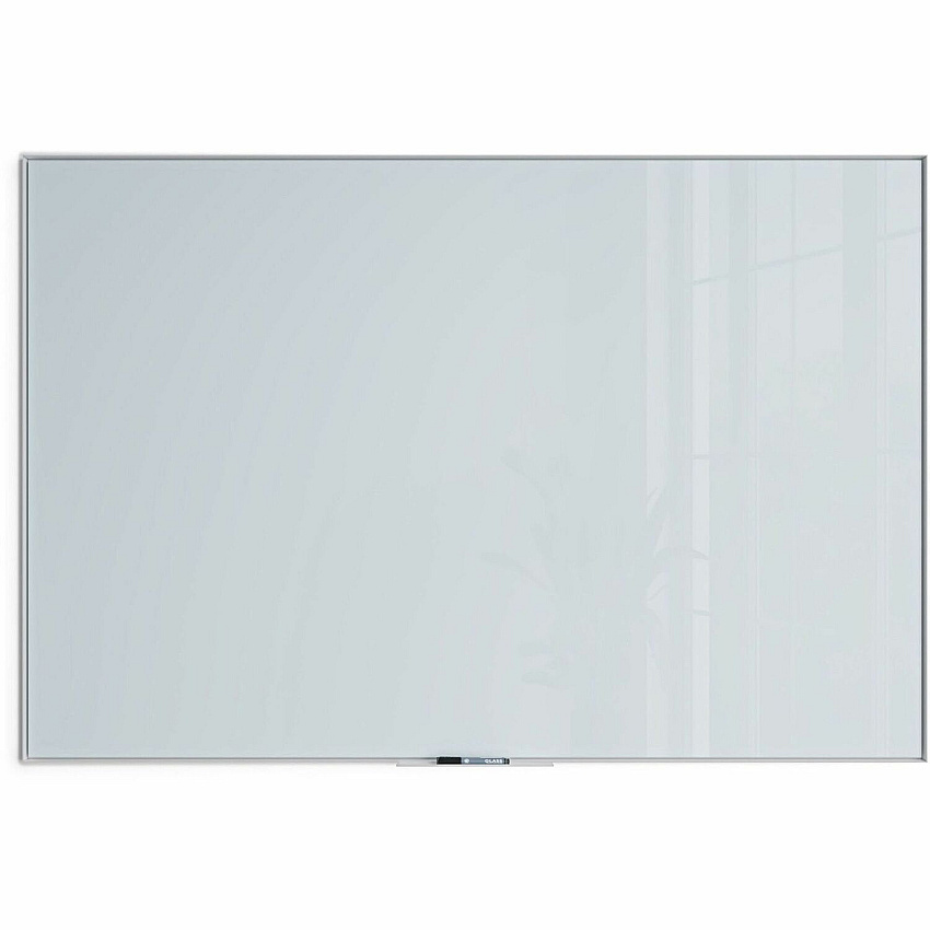 U Brands Glass Dry Erase Board 72" (6 ft) Width x 48" (4 ft) Height - Frosted White Tempered Glass Surface - White Aluminum Frame - Rectangle - Horizontal/Vertical - 1 Each (2827U0001)