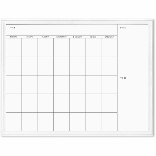 U Brands Magnetic Dry Erase Calendar 40" (3.3 ft) Width x 30" (2.5 ft) Height - White Painted Steel Surface - White Decor Frame - Rectangle - Horizontal - Magnetic - 1 Each (2918U0001)