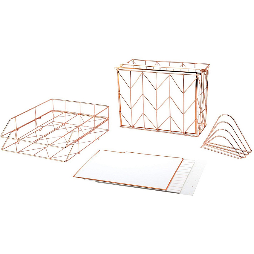 U Brands Desktop Fashion Filing Set Rose Gold - 10 (2104U0001)