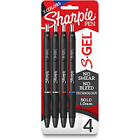 Sharpie S-Gel Pens 1 mm Pen Point - Multi Ink - Gel-based - Black Barrel - 4 / Pack (2116198)