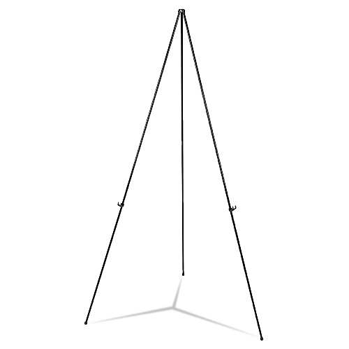 Universal Heavy-Duty Instant Setup Foldaway Easel, Adjusts 25" to 63" High, Aluminum, Black (UNV43027)