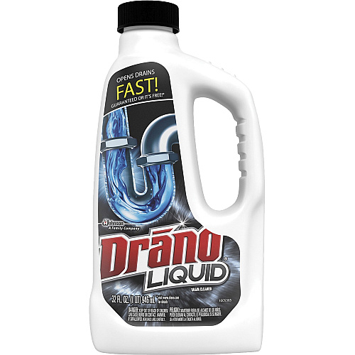 Drano Liquid Clog Remover 32 fl oz (1 quart) - Corrosion Resistant, Phosphate-free, Easy to Use - White - 12 / Carton (318593CT)