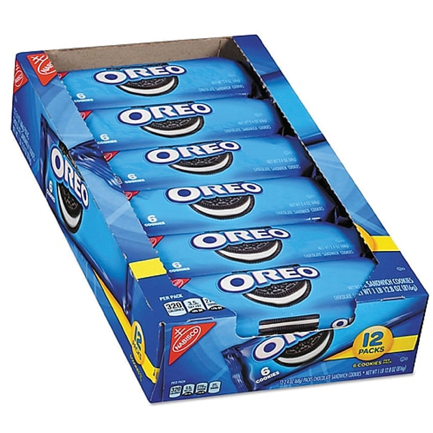 Oreo Chocolate Sandwich Cookies Vanilla Creme, Chocolate - 2.40 oz - 12 / Box (04700)
