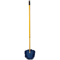 Genuine Joe Microfiber Wedge Complete Mop MicroFiber Head - Telescopic Handle - Blue - 1 Each (GJO03123)