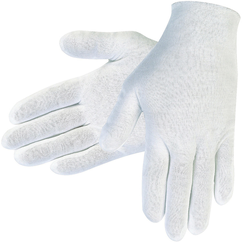 MCR Safety Inspectors Gloves Large Size - Male - White - Comfortable, Lightweight, Reversible, Breathable, Straight Thumb - For Assembling, Construction, Production, Baggage Handling - 12 / Pack (8600C)