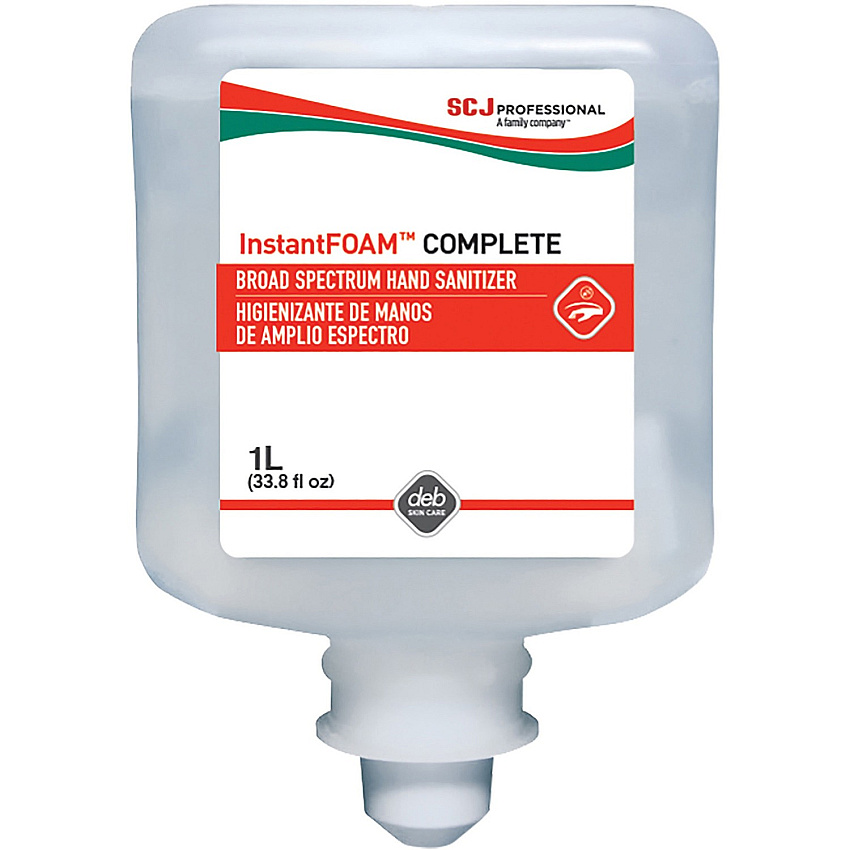 SC Johnson InstantFOAM COMPLETE PURE 1 L Refill Fragrance-Free Alcohol Hand Sanitizer (6/Carton) 1.06 quart - Kill Germs - Hand - Moisturizing - Clear - Non-drying, Drip-free, Dye-free, Unscented, Anti-irritant - 6 / Carton (IFC1L)